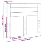 vidaXL Tête de lit Chêne noir 120 cm Bois d'ingénierie