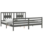 vidaXL Cadre de lit sans matelas gris 200x200 cm bois massif