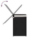 vidaXL Panier à linge avec 2 sections noir 53x35x57 cm résine tressée