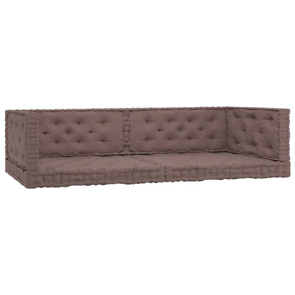 vidaXL Coussins de plancher de palette 6 Pièces Taupe Coton