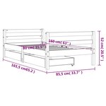vidaXL Cadre de lit pour enfant et tiroirs 80x160cm bois de pin massif