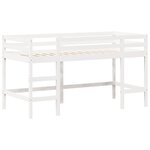vidaXL Lit superposé et échelle et toit blanc 90x200cm bois pin massif