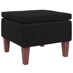 vidaXL Tabouret avec pieds en bois Noir Velours