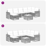 vidaXL Ensemble de canapé de jardin 8 pc Gris et Gris foncé polyrotin