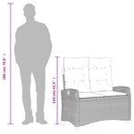 vidaXL Banc inclinable de jardin avec coussins marron résine tressée