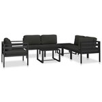 vidaXL Canapé central sectionnel avec coussins Aluminium Anthracite