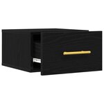 vidaXL Cabinets de chevet 2 Pièces Mur noir chêne 35x35x20 cm