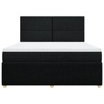 vidaXL Sommier à lattes de lit avec matelas Noir 180x200 cm Tissu