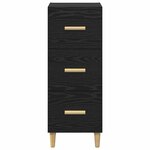 vidaXL Buffet Chêne noir 34 5 x 34 x 90 cm Bois d'ingénierie