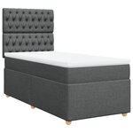 vidaXL Sommier à lattes de lit et matelas Gris foncé 90x190 cm Tissu