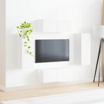vidaXL Ensemble de meuble TV mural 4 Pièces Blanc Bois d'ingénierie