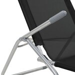 vidaXL Chaises longues pliables 2 Pièces Textilène Noir