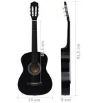 vidaXL Guitare classique de débutants et enfants Noir 3/4 36"