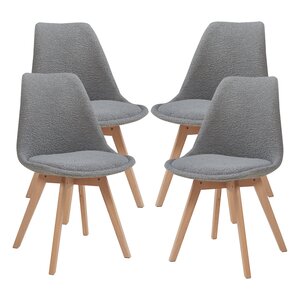 Lot de 4 chaises de salle à manger 82 x 49 x 54 cm moderne design robuste bouclé gris 03_0009823