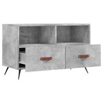 vidaXL Meuble TV Gris béton 80x36x50 cm Bois d'ingénierie