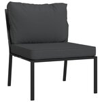 vidaXL Salon de jardin 5 Pièces avec coussins gris acier
