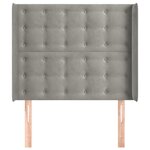 vidaXL Tête de lit avec oreilles Gris clair 93x16x118/128 cm Velours
