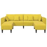vidaXL Canapé avec coussin 3 Pièces Jaune Velours
