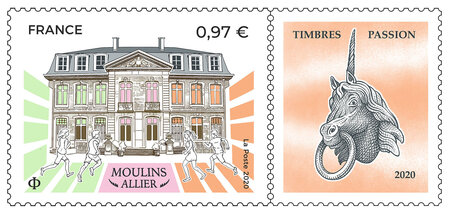 Timbre - Moulins - Allier - Timbres Passion 2020 - Lettre Verte