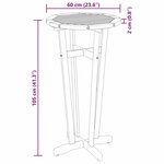vidaXL Table de bar de jardin Ø60x105 cm Bois d'acacia solide