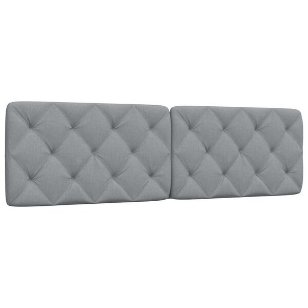 vidaXL Coussin de tête de lit gris clair 180 cm tissu