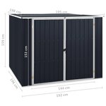 Vidaxl abri de jardin anthracite 195x198x159 cm acier galvanisé