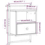 vidaXL Table de chevet murale sonoma gris 40x30x61cm bois d'ingénierie