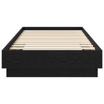 vidaXL Cadre de lit au sol Chêne noir 80 x 200 cm Bois d'ingénierie