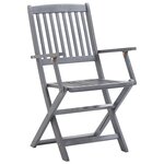 vidaXL Mobilier à dîner de jardin 5 Pièces Bois d'acacia massif Gris