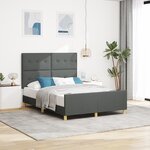 Lit vidaXL Gris foncé 140x190 cm en tissu