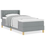 vidaXL Lit à ressorts avec matelas gris clair  100x200 cm en tissu