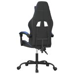 vidaXL Chaise de jeu Noir et bleu Similicuir
