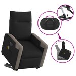 vidaXL Fauteuil inclinable de massage électrique Noir Tissu