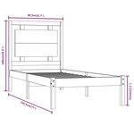 vidaXL Cadre de lit Noir Bois massif 75x190 cm Petit simple