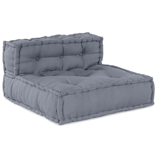 Pouf modulable 4 places convertible en tissu gris vidaXL
