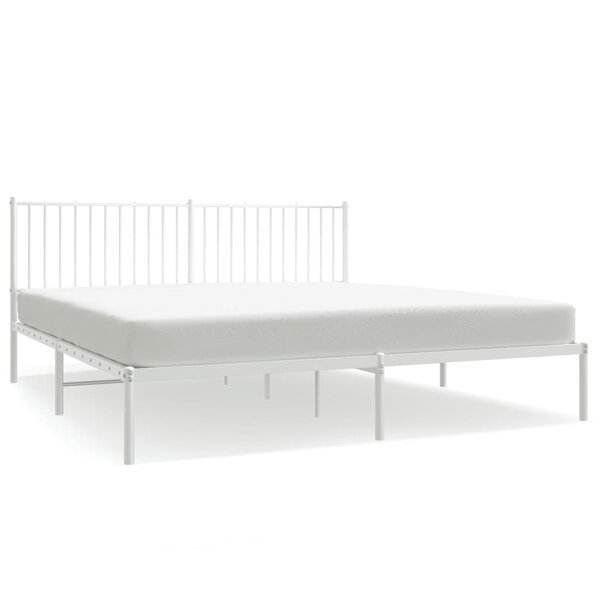vidaXL Cadre de lit métal avec tête de lit blanc 180x200 cm