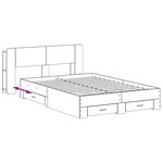 vidaXL Cadre de lit avec rangement Chêne fumé 150 x 200 cm