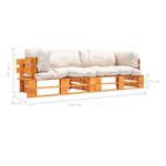 vidaXL Canapés de jardin palette 2 Pièces avec coussins sable pinède