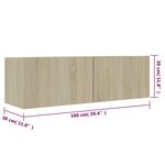 vidaXL Meuble TV Chêne sonoma 100x30x30 cm Bois d’ingénierie