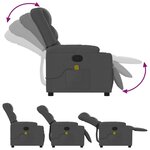vidaXL Fauteuil de massage inclinable gris foncé tissu