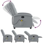 vidaXL Fauteuil inclinable de massage gris clair tissu