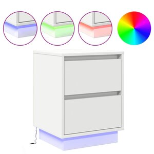 vidaXL Cabinet de chevet Blanc 39 x 34 5 x 50 cm Bois d'ingénierie