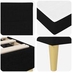 vidaXL Cadre de lit Noir 100 x 200 cm Polyester