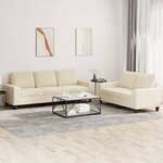 vidaXL Ensemble de canapés 2 Pièces crème tissu