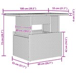 Ensemble de Canapés de Jardin de 7 Pièces vidaXL avec Coussins Noir Rattan Poly Acacia