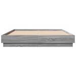 vidaXL Cadre de lit avec LED sans matelas sonoma gris 140x200 cm