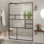 vidaXL Paroi de douche à verre ESG transparent 115x195 cm Noir