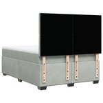 vidaXL Sommier à lattes de lit et matelas Gris clair 140x190cm Velours