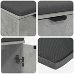 vidaXL Banc d'entrée avec coussin Gris béton 60 x 38 x 46 cm