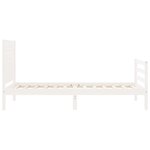 vidaXL Cadre de lit avec tête de lit blanc simple bois massif